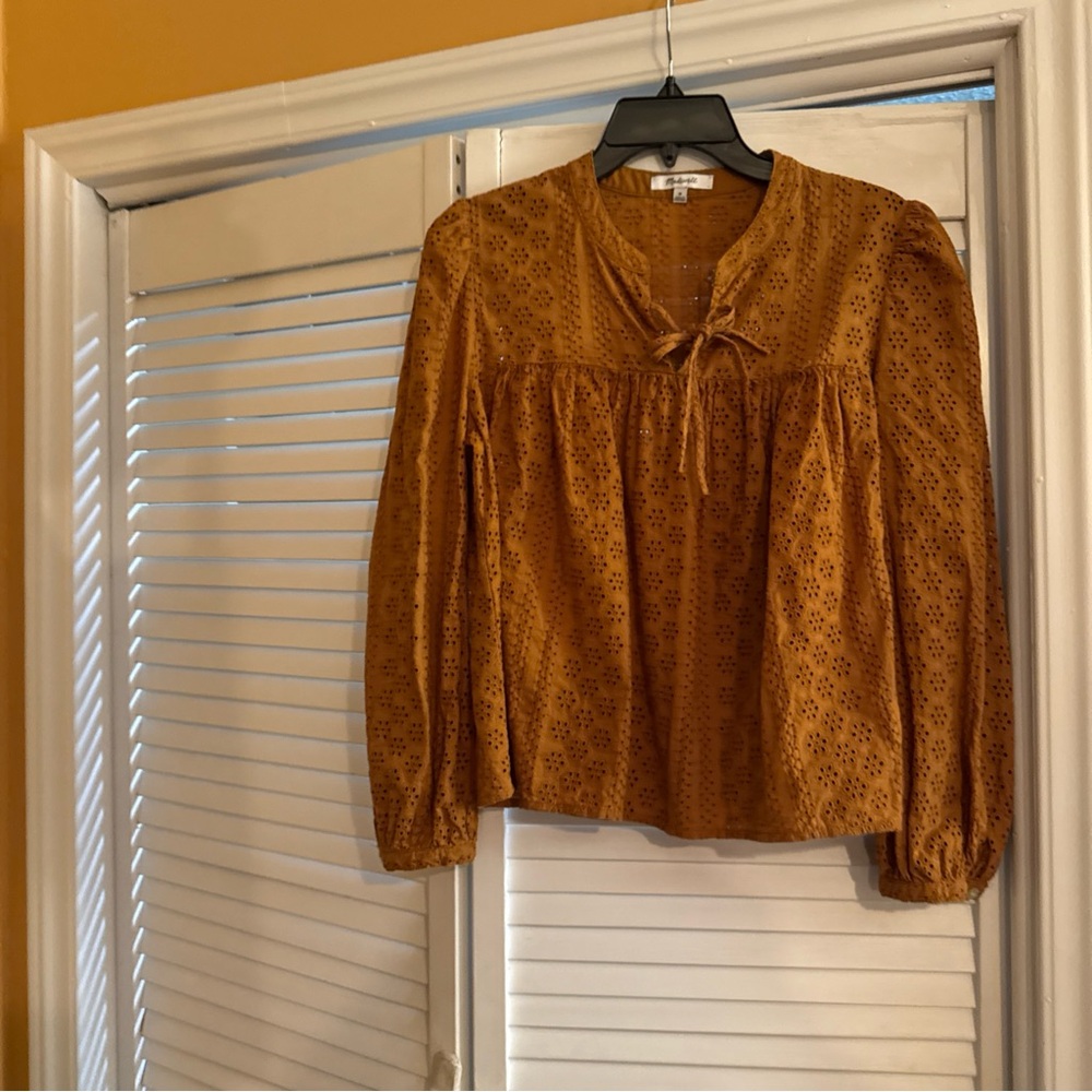 Madewell Mustard Floral Blouse